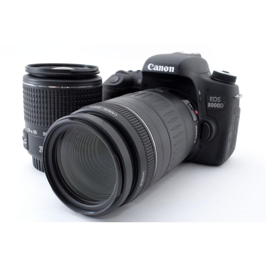 美品 【Canon EOS 8000D ダブルレンズセット】初期不良返品対応あり キヤノン（Canon） Canon EOS 8000D ダブルズームセット 美品 動作確認