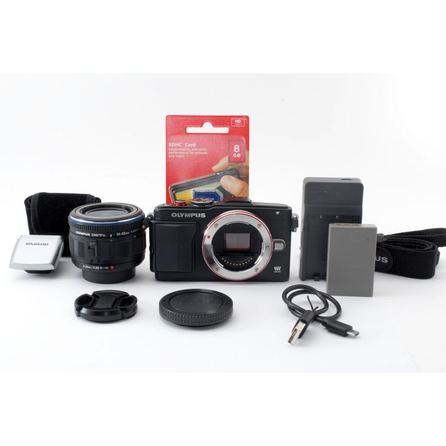 美品 オリンパス PEN Lite E-PL6 標準レンズ SDカード付き OLYMPUS PEN オリンパス ミラーレス ペン E-PL6 レンズセット ホワイト