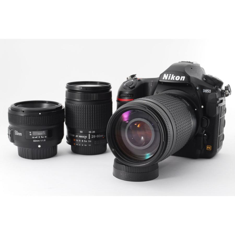 Nikon - 【早い者勝ち】Nikon ニコン D850 新品ストラップ付 新品付属品多数 ニコン Nikon D850 トリプルレンズセット 美品 4575万画素 高速