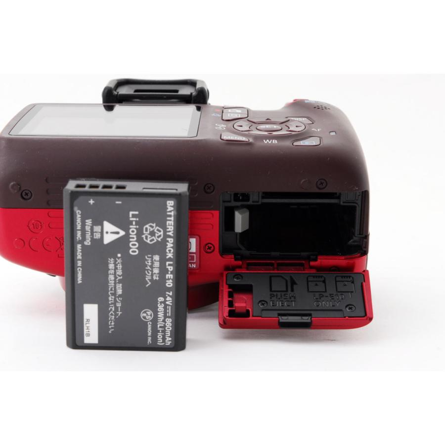 キヤノン Canon EOS Kiss X50 レッド 高倍率ズームレンズセット 美品