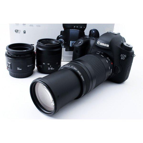 キヤノン Canon EOS 6D 標準&超望遠&単焦点トリプルレンズスペシャルセット SDカード付き :p2b1awein5:カメラ