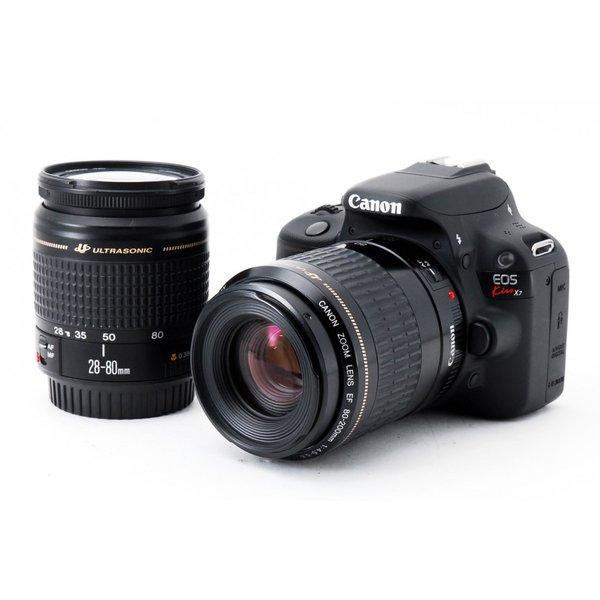 キヤノン Canon EOS Kiss X7 ダブルズームセット 美品  SDカード付き <プレゼント包装承ります>｜camera-fanksproshop