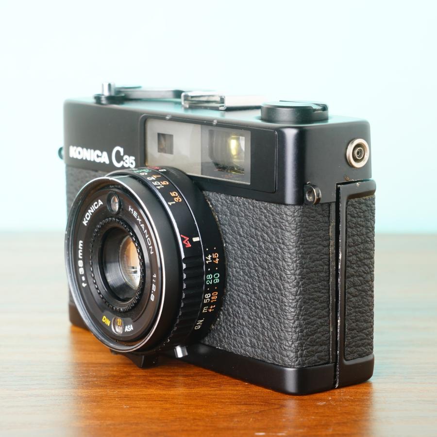 きれい コニカ C35 ブラック ケース付 楽天市場】【整備済】【保証付 】 コニカ KONICA C35 Flashmatic