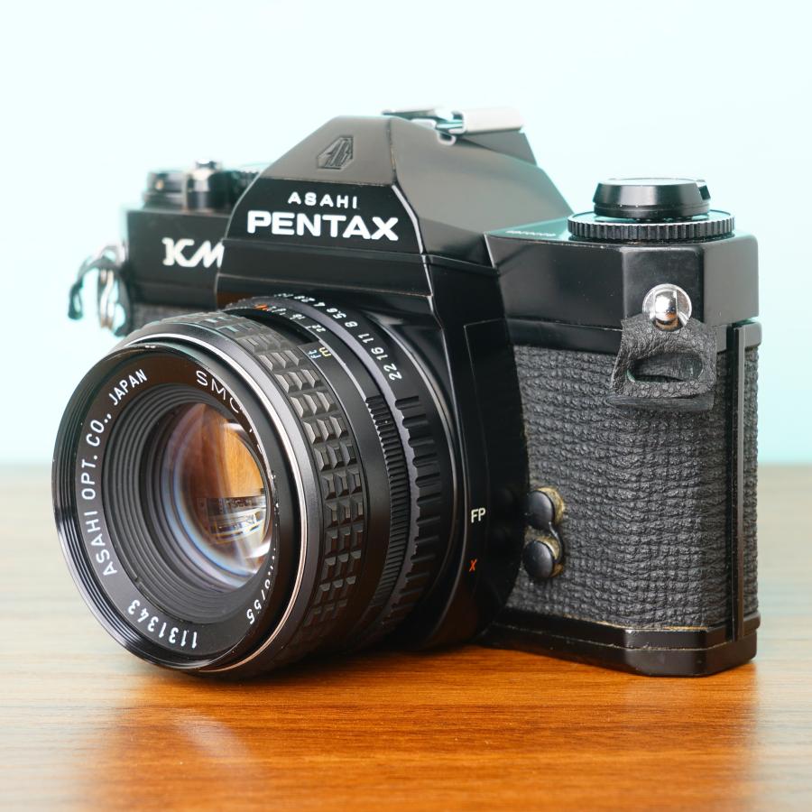 完動品◎ペンタックスKM ブラック 55mm f1.8 フィルムカメラ #61