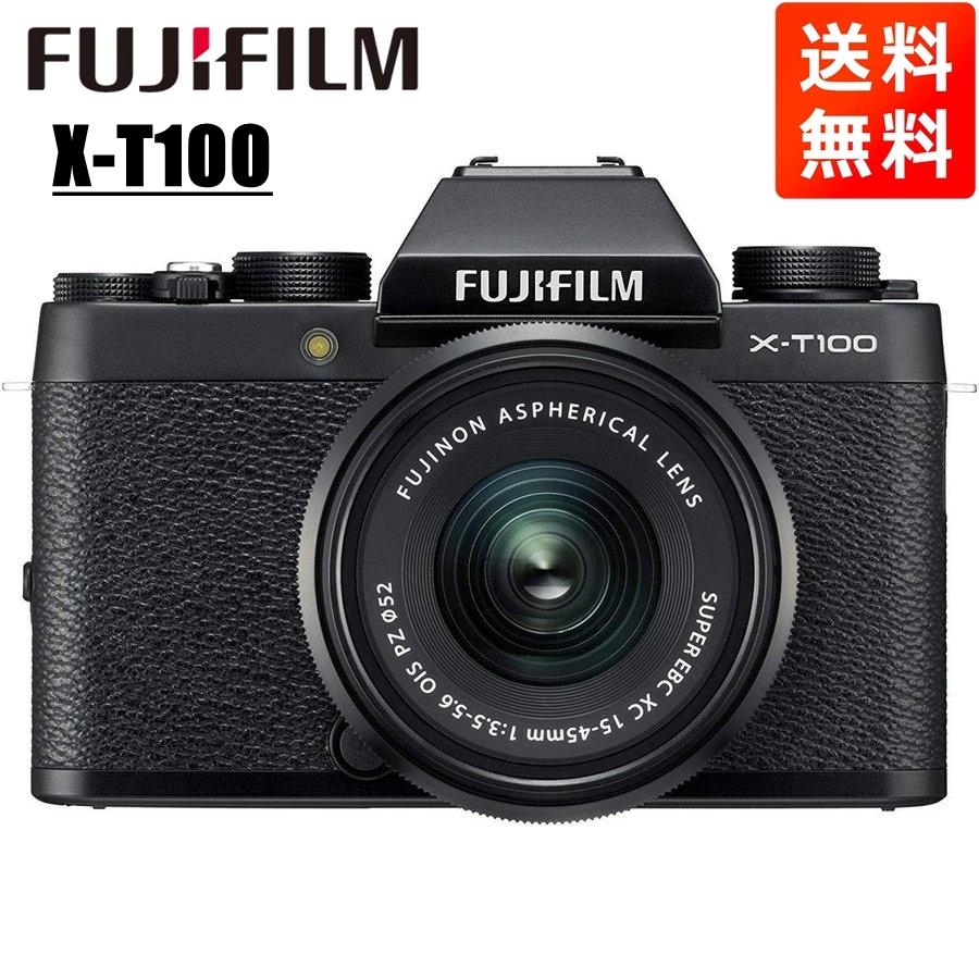 富士フイルム FUJIFILM X-T100 15-45mm レンズキット ブラック ミラーレス一眼 カメラ 中古｜camerart-shop
