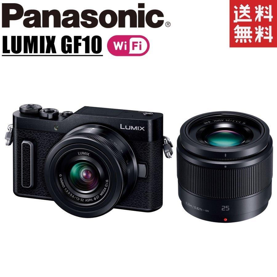 パナソニック Panasonic LUMIX DC-GF10 ブラック 単焦点 ダブルレンズキット ミラーレス一眼レフ Wi-Fi搭載 カメラ 中古｜camerart-shop