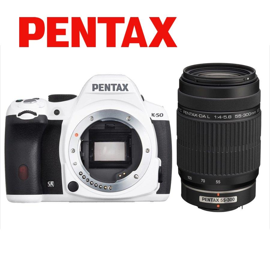 ペンタックス PENTAX K-50 55-300mm 望遠 レンズセット ホワイト ペンタックス PENTAX K-50 55-300mm 望遠 レンズセット ホワイト