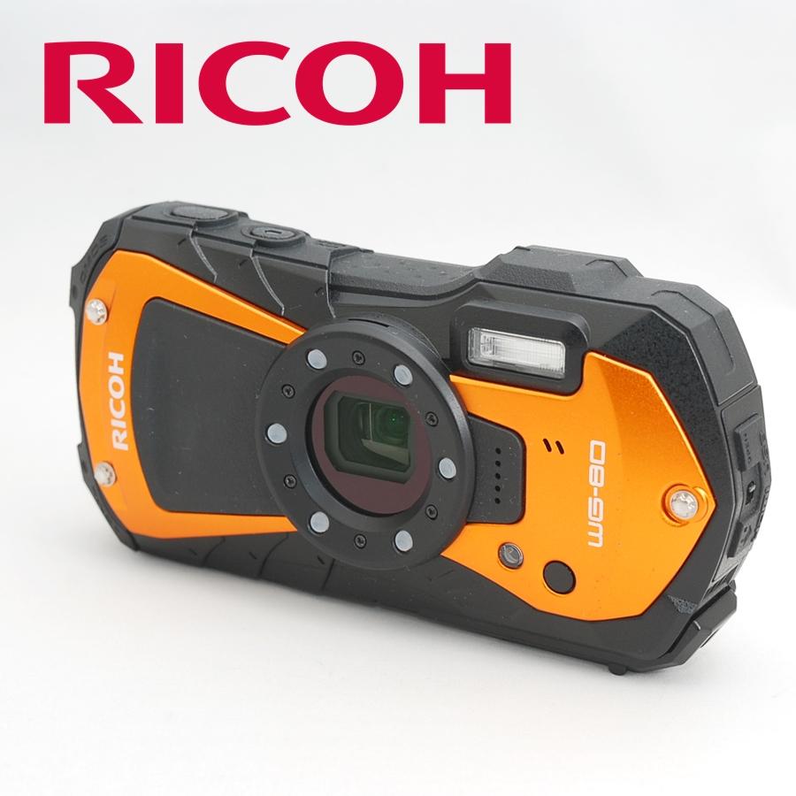 【ジャンク品】RICOH WG-80 オレンジ 防水カメラ コンデジ デジカメ RICOH G リコー WG-80 オレンジ アウトドアカメラ 防水 耐衝撃 防塵