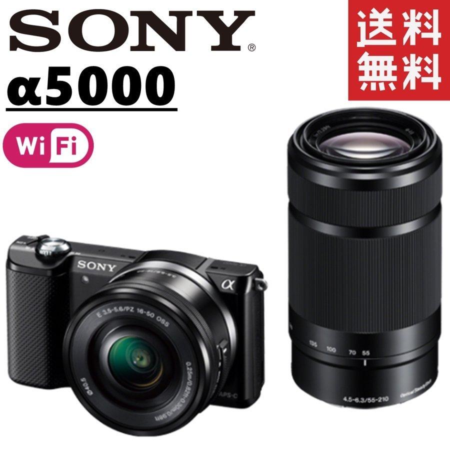 ソニー SONY α5000 ILCE-5000 ダブルレンズセットブラック ミラーレス 一眼レフ カメラ 中古｜camerart-shop