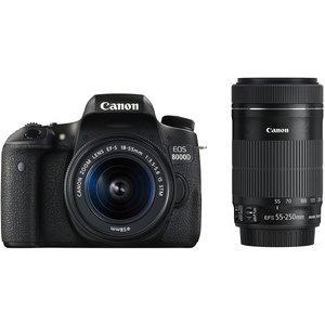 EOS - キヤノン Canon 8000D EF-S 18-55粍 STM EF-S 55-250粍 STM ダブルズームレンズキット 手振れ手を加える デジタル一眼二眼レフ 写真器 中古