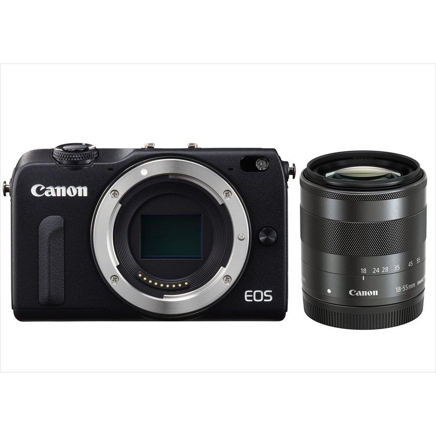 キヤノン Canon EOS M2 ブラックボディ EF-M 18-55mm ブラック レンズ 