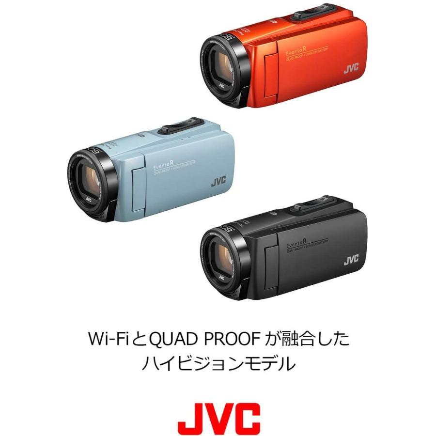 JVC KENWOOD Everio R GZ-RX680-B ブラッドオレンジ ビデオカメラ Wi-Fi搭載 64GB内蔵メモリ