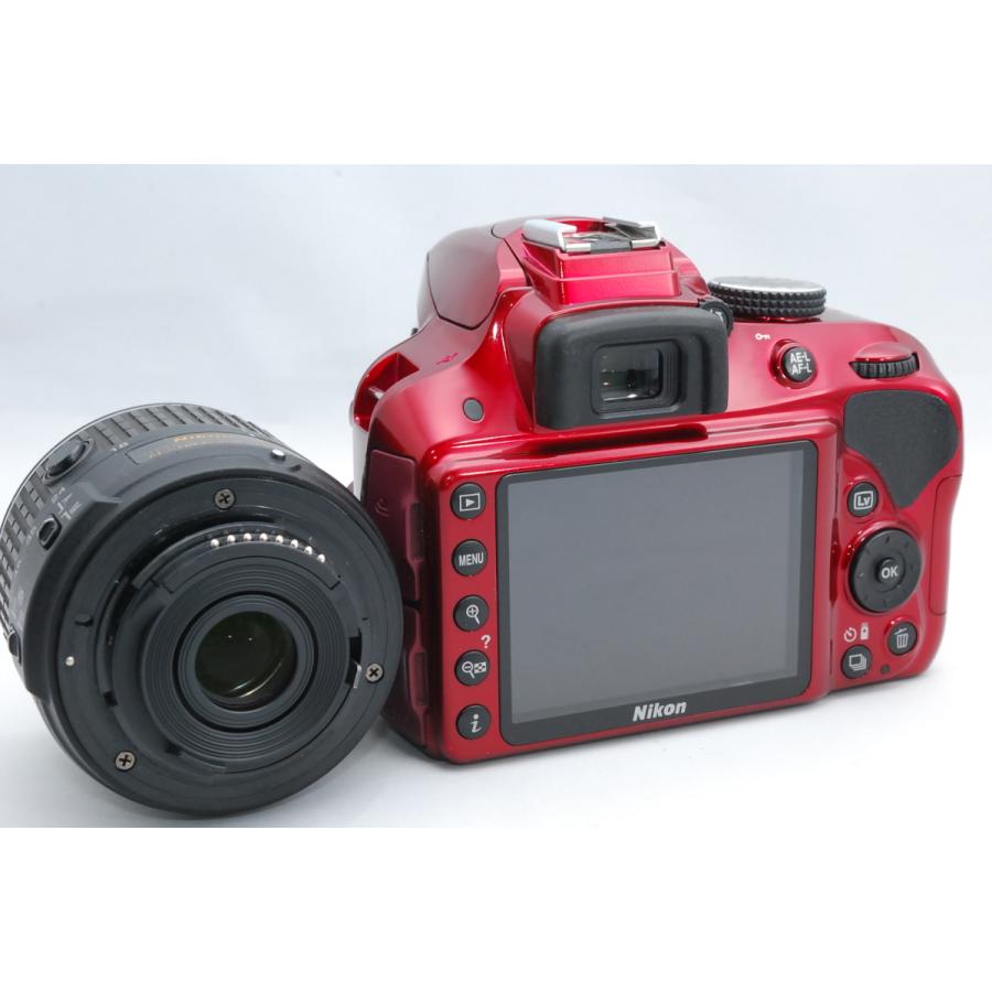 ニコン Nikon D3300 レッド レンズセット 18-55mm F3.5-5.6 G VRII 