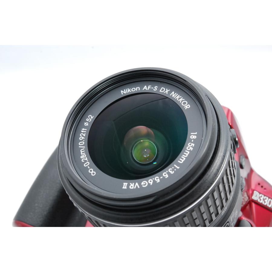 ニコン Nikon D3300 レッド レンズセット 18-55mm F3.5-5.6 G VRII 