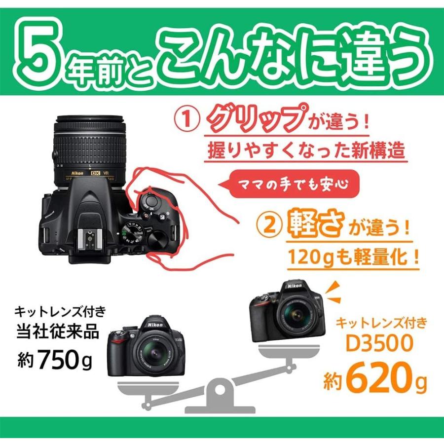 ニコン nikon D3500 ダブルズームキット Bluetooth搭載 デジタル一眼レフカメラ｜camerart｜06