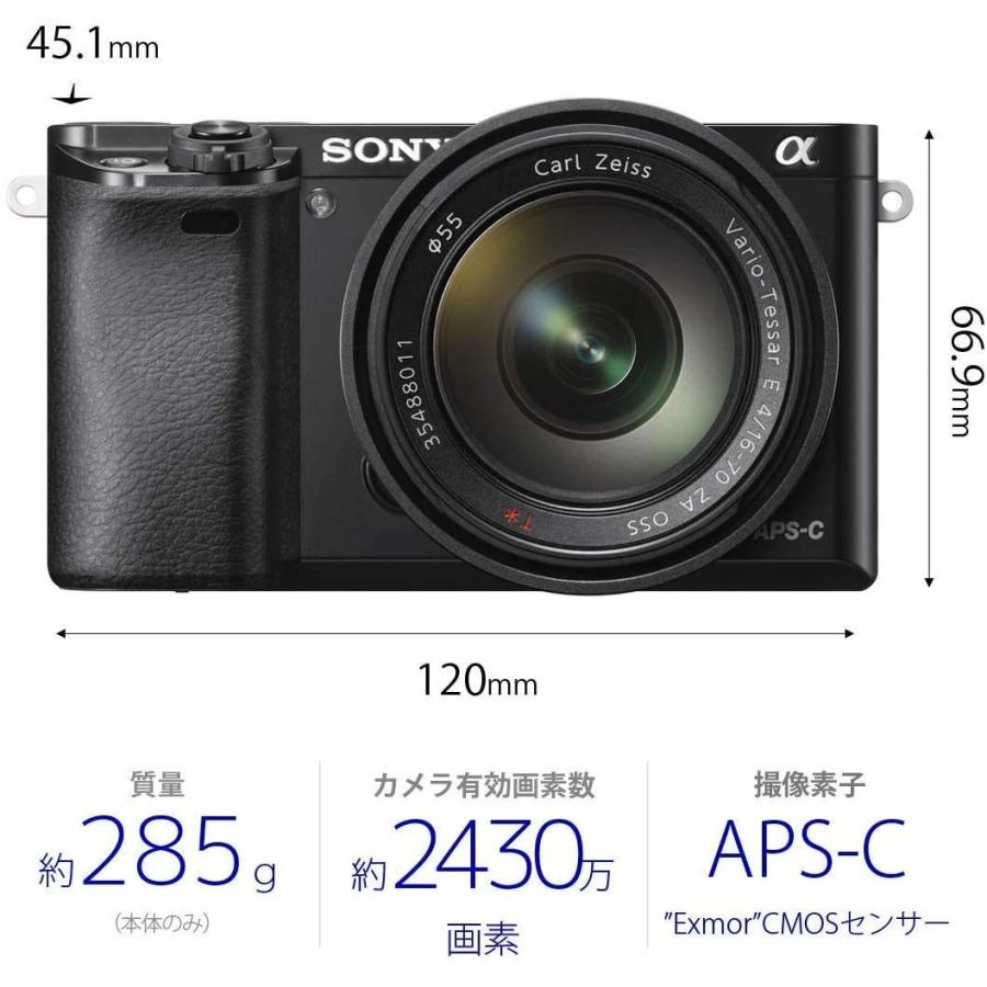 ソニー SONY α6000 レンズキット ブラック Wi-Fi搭載 ミラーレス一眼