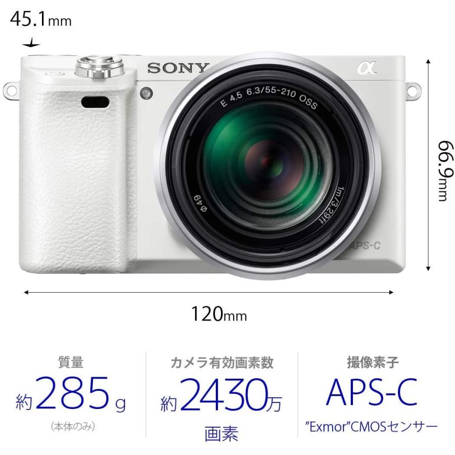 ソニー SONY α6000 アルファ6000 ホワイト ILCE-6000Y ダブルレンズセット ミラーレス一眼レフ｜camerart｜04