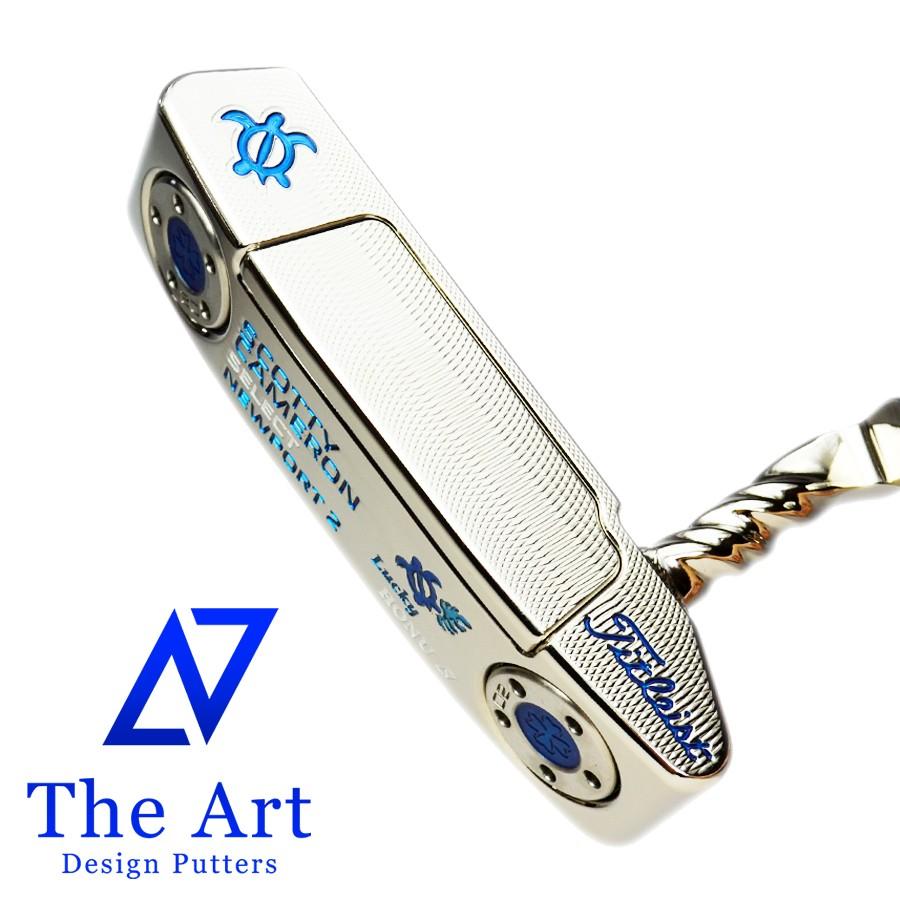 スコッティキャメロン カスタムパター 2016 ニューポート2 (Lucky HONU) ツイスト Art ネック Platinum Custom ブルー 34インチ