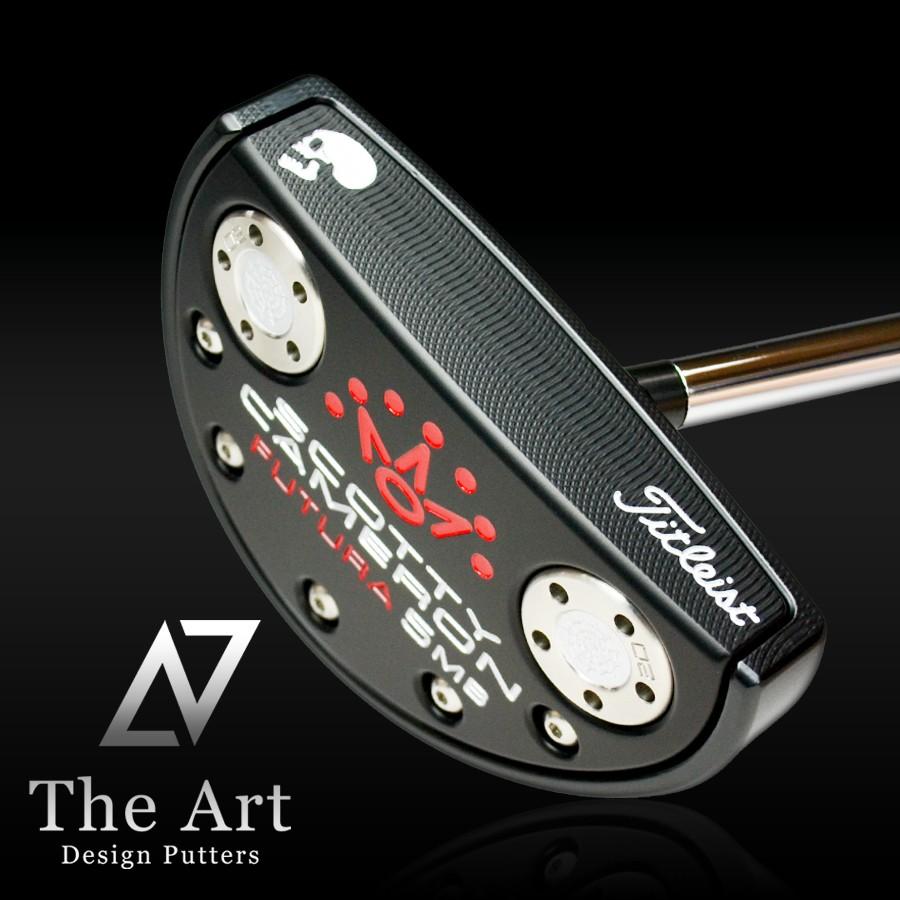 スコッティキャメロン カスタムパター FUTURA 5MB (Side Face Skull) シルバー&レッド The Art ブラック フィニッシュ 溶接 センターネック