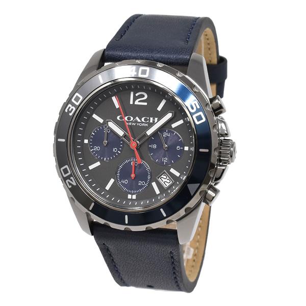 COACHコーチメンズ腕時計クォーツクロノグラフ本革レザーブラウンネイビー COACHコーチメンズ腕時計クォーツクロノグラフ本革レザーブラウン