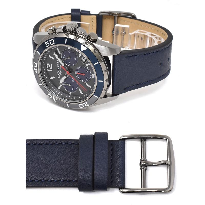 COACH（コーチ） メンズ 腕時計 KENT ケント ウォッチ ネイビー レザー