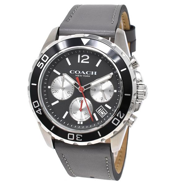 COACH コーチ メンズ 腕時計 KENT ケント グレー レザー