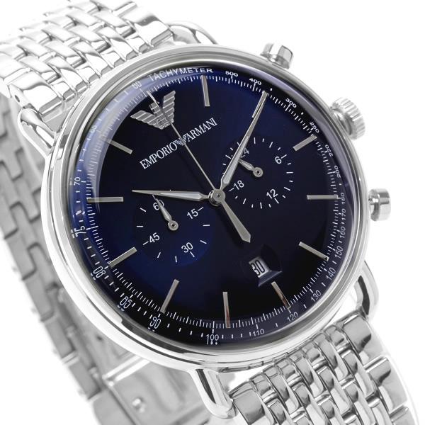 エンポリオ アルマーニ 腕時計 メンズ ブランド クロノグラフ EMPORIO ARMANI 時計 ベージュ ネイビー ブルー シルバー AR11238｜cameron｜02