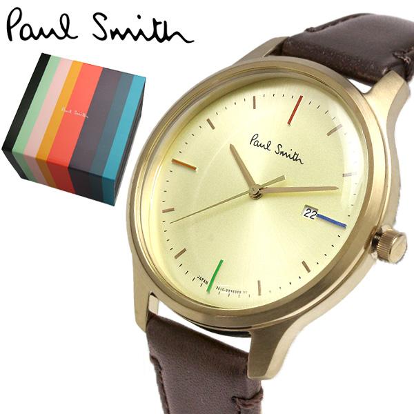 ポールスミス Paul Smith メンズ 腕時計 The City ザ・シティ ゴールド×ブラウン レザー ウォッチ BC542310