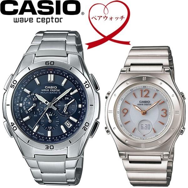 ペアウォッチ CASIO カシオ wave ceptor 電波ソーラー 腕時計 二本セット WVQ-M410DE-2A2JF LWA-M141D-7AJF｜cameron