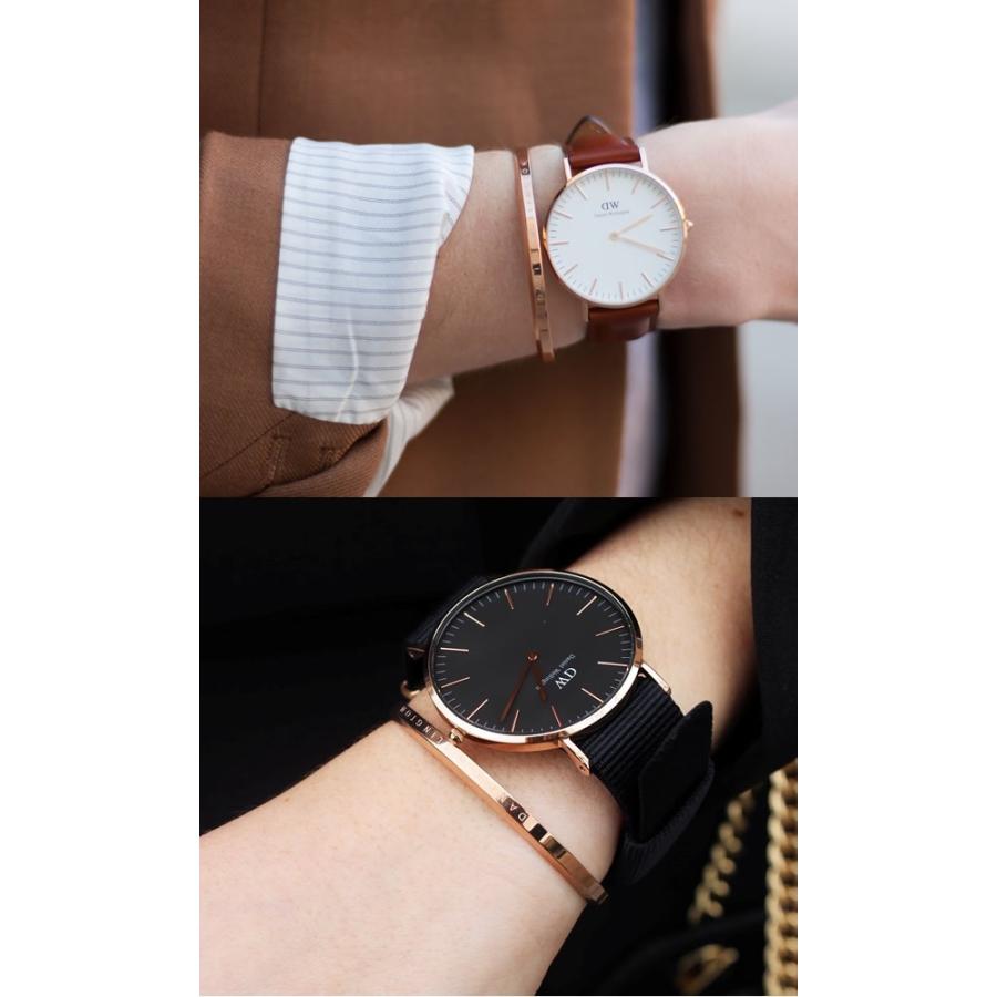 ダニエルウェリントン Daniel Wellington ユニセックス バングル ブレスレット C型 ローズゴールド シルバー 重ね付