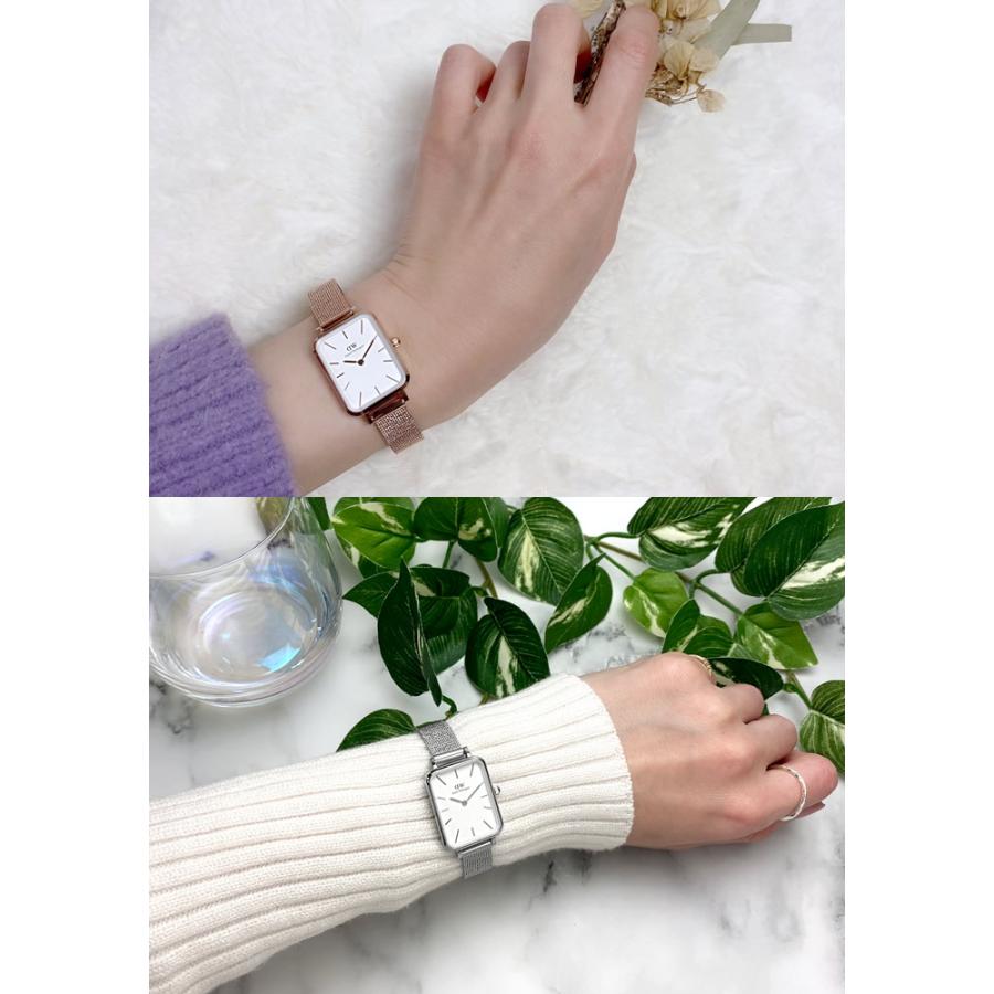 Daniel Wellington ダニエルウェリントン 腕時計 レディース レクタンギュラー メッシュ ローズゴールド ブラック シルバー ホワイト｜cameron｜07