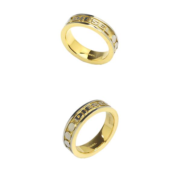 DIESEL ディーゼル リング メンズ 2連リング アクセサリー ロゴ 指輪 リング ブランド Men's ring 指輪 ギフト プレゼント シルバー ゴールド 20号 DX1234040｜cameron｜02