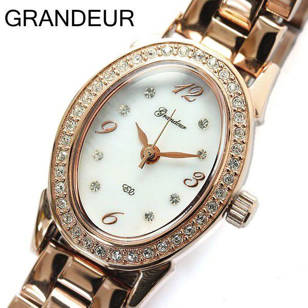 逆輸入 グランドール GRANDEUR 腕時計 レディース シェル文字盤 ESL052M2 ピンクゴールド 腕時計