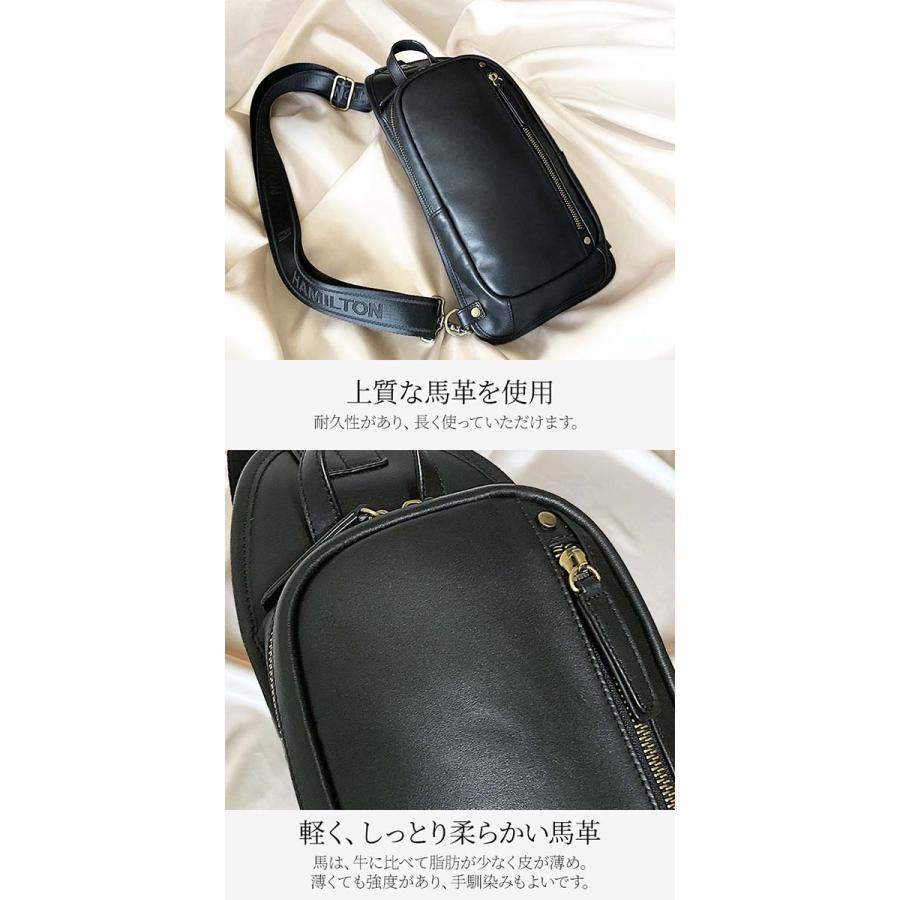 ボディバッグ メンズ 本革 軽量 ショルダーバッグ ワンショルダーバッグ レザー 馬革 黒 おしゃれ かっこいい おすすめ プレゼント 16460｜cameron｜03