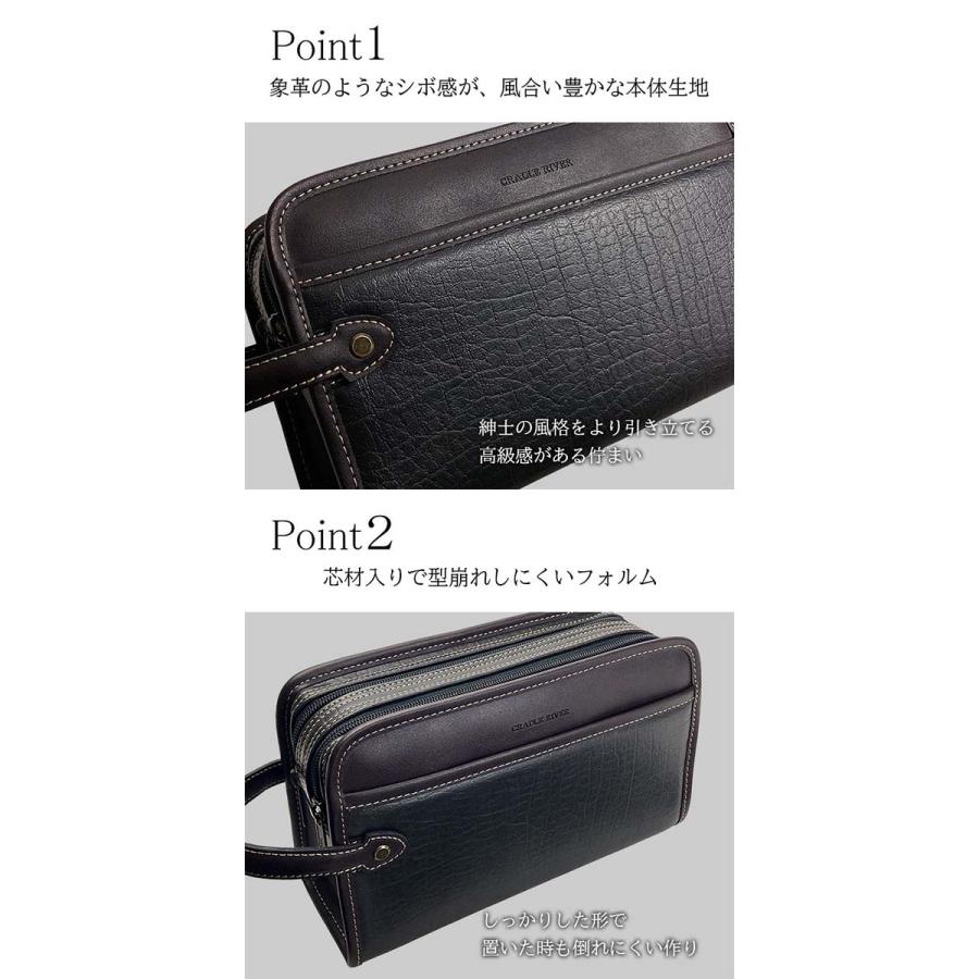 クラッチバッグ セカンドバッグ メンズ ダブルファスナー 二層 縦持ち