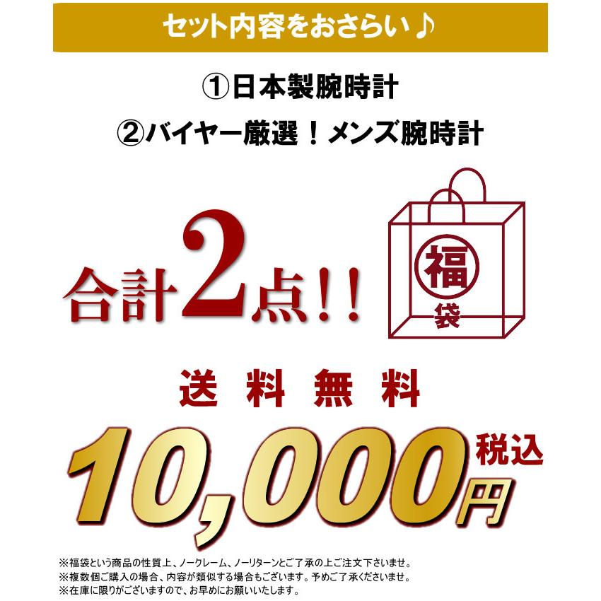 福袋 2021 日本製腕時計が必ず入る！メンズ 腕時計 2点セット 数量限定 送料無料 ウォッチ ランキング ブランド 人気｜cameron｜04