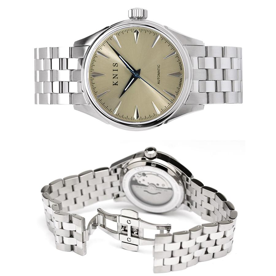 KNIS ニス 日本製 自動巻き 腕時計 メンズ シャンパンゴールド