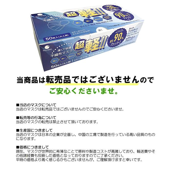 夏用 不織布マスク 50枚入り 大人用 使い捨てマスク フェイスマスク 3