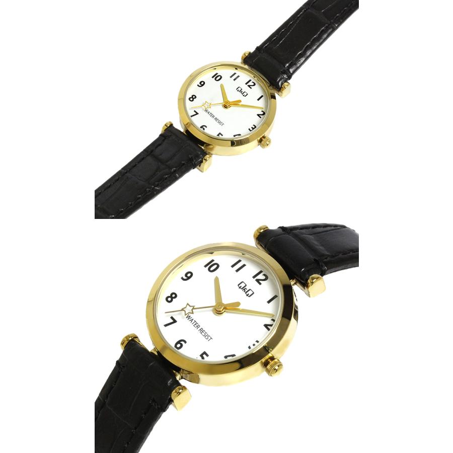 Q&Q シチズン 腕時計 レディース 革ベルト レザー クラシック