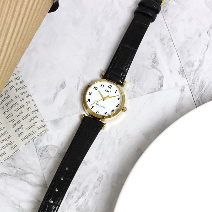 Q&Q シチズン 腕時計 レディース 革ベルト レザー クラシック