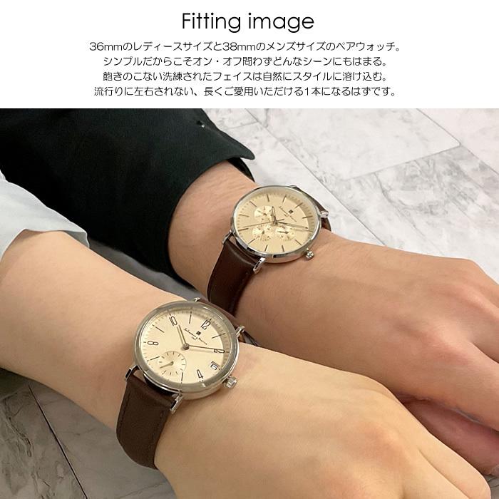 ペアウォッチ サルバトーレマーラ 腕時計 メンズ レディース 革ベルト レザー 36mm 38mm ウォッチ ブランド 人気 シンプル Salvatore Marra ギフト 2本セット｜cameron｜06