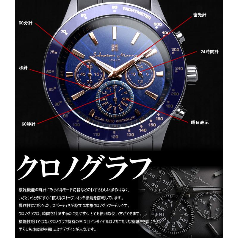 Salvatore Marra サルバトーレマーラ 電波 ソーラー 腕時計 メンズ