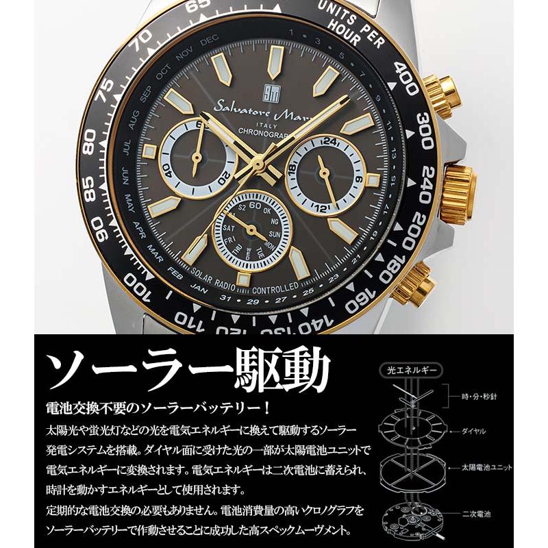 サルバトーレ・マーラ（SALVATORE MARRA） 電波 ソーラー 腕時計 