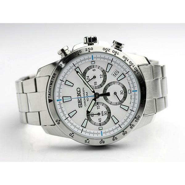 SEIKO セイコー クロノグラフ 逆輸入 メンズ 腕時計 ビジネス ホワイト 白 SSB025P1 :ssb025p1:腕時計 財布 バッグ