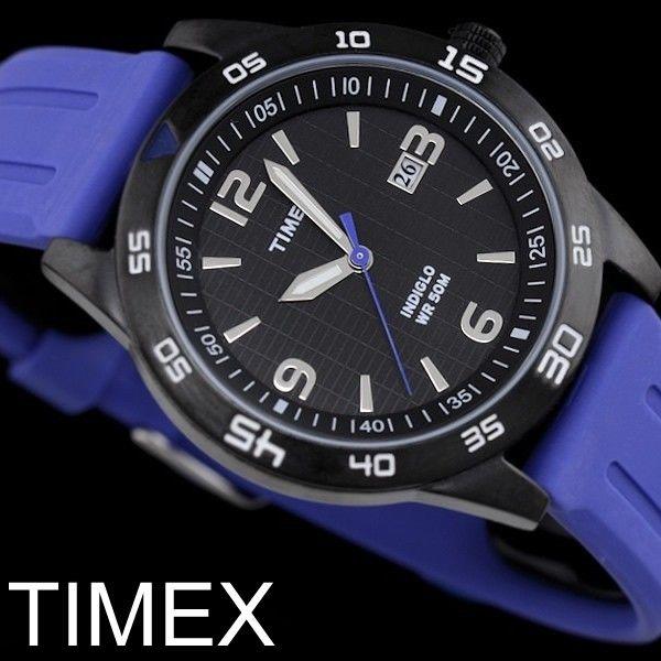 TIMEX タイメックス 腕時計 メンズ エレベイテッド クラシック ラバーブルー 50M防水 カレンダー T2P137｜cameron