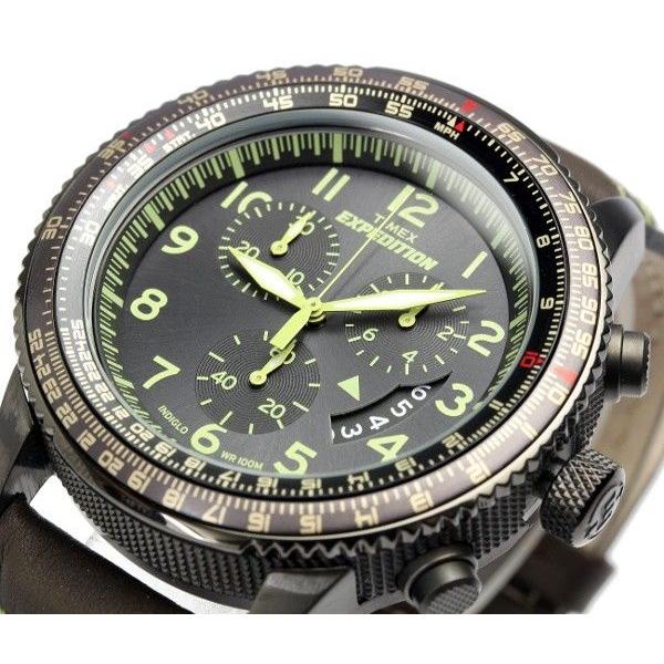 TIMEX タイメックス 腕時計 クロノグラフ 革ベルト ブランド ミリタリー メンズ ランキング レザー 10気圧防水 カレンダー T49895 人気｜cameron｜02