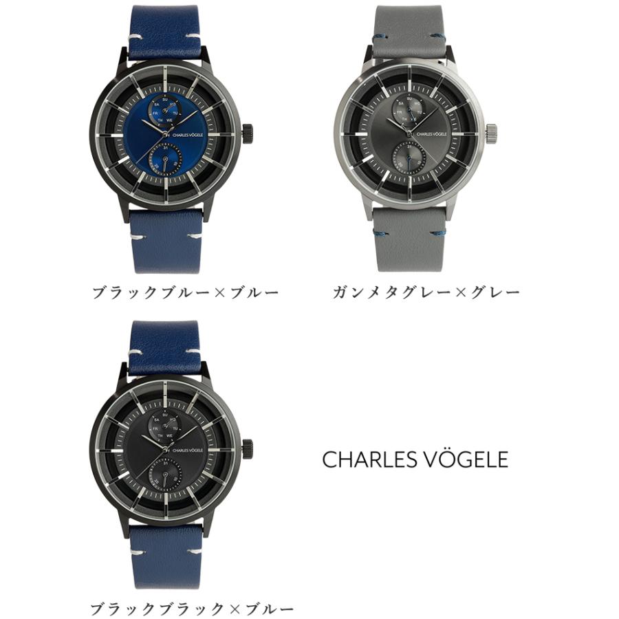 Charles Vogele（シャルルホーゲル） 腕時計 メンズ 革ベルト アナログ