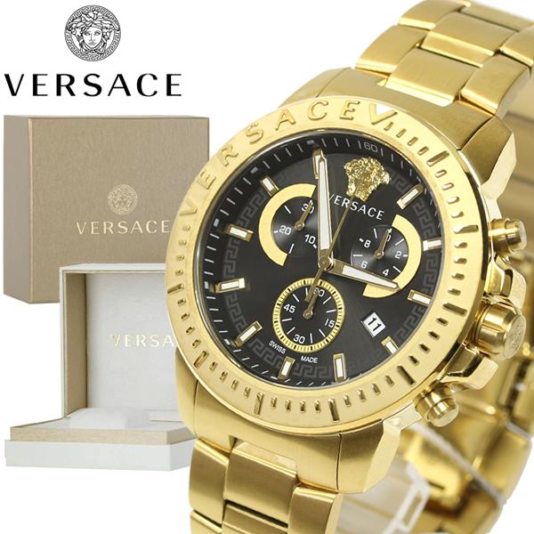 VERSACE ヴェルサーチ ベルサーチ メンズ 腕時計 スイス製 男性用 ゴールド クロノグラフ ブランド ベルサーチェ VE2E00921