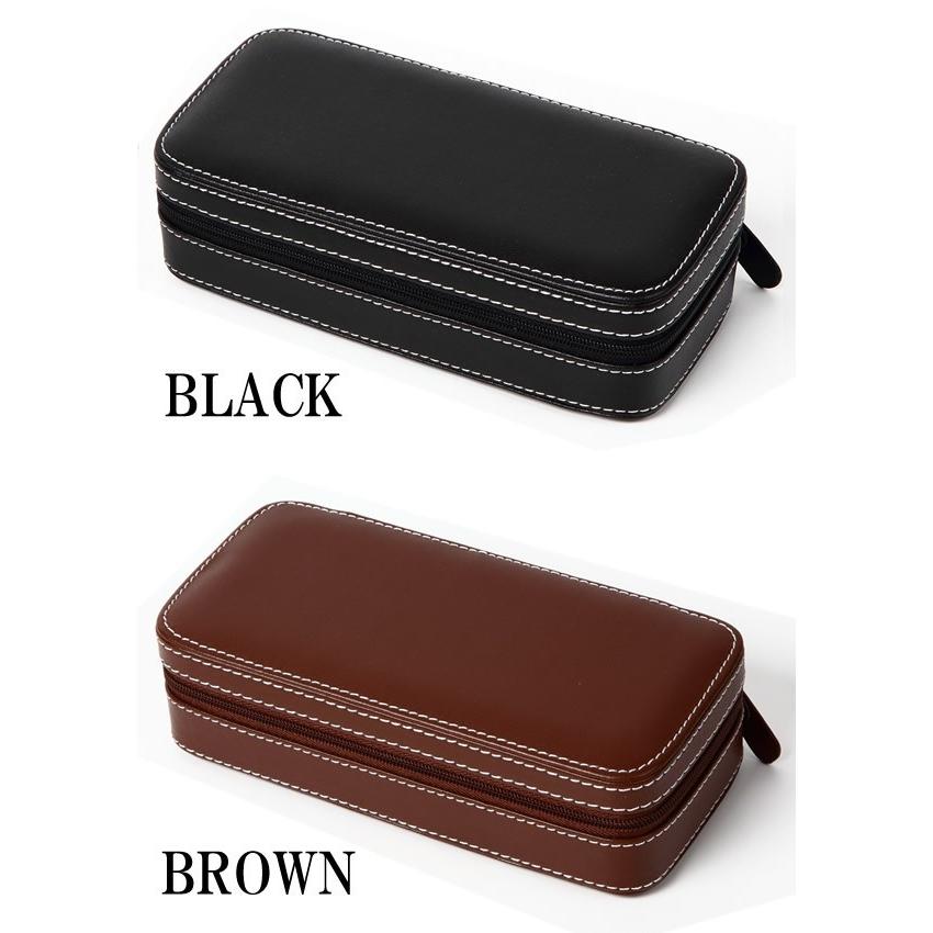 合成皮革 トラベル腕時計ケース 携帯用1本収納ケース　腕時計トラベルケース[時計ケース] [コレクションケース][ウォッチケース] 爆買 |  | 04