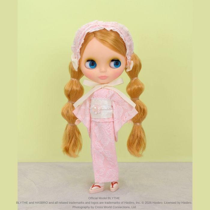 アンティーク❤️ ブライス　着物　可愛い柄セット　ピンク ブライス（Blythe） Dear Darling fashion for dolls「レース着物